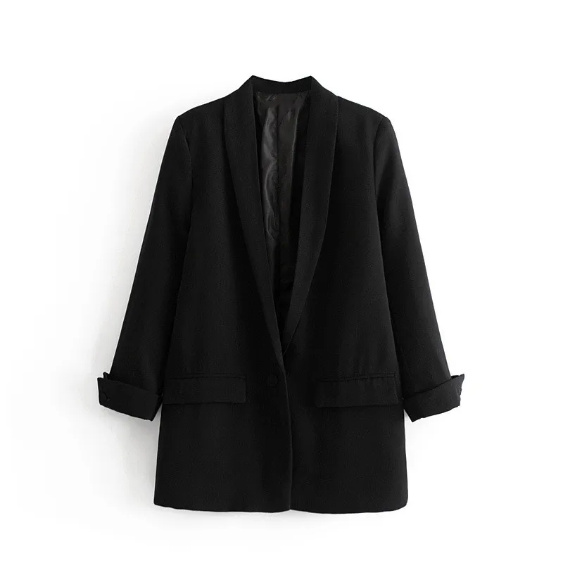 

2021 Women's Blazer Suit Jacket Coat Casual Solid Color Single Button Coat OL Blazer Suit S-XL 4 Colors