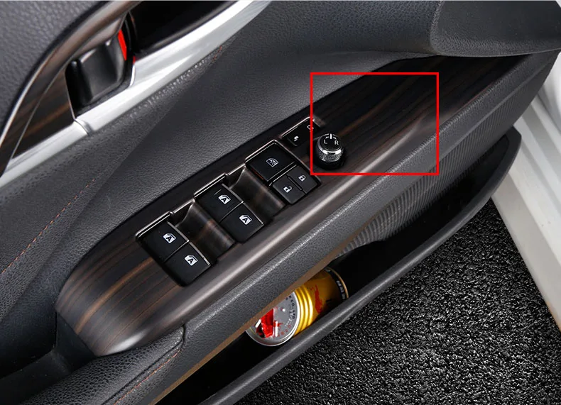 Для Toyota Camry автомобильные аксессуары двери автомобиля красное дерево переключатель для автомобильных окон Кнопка внутренняя ручка двери рамка накладка - Название цвета: B