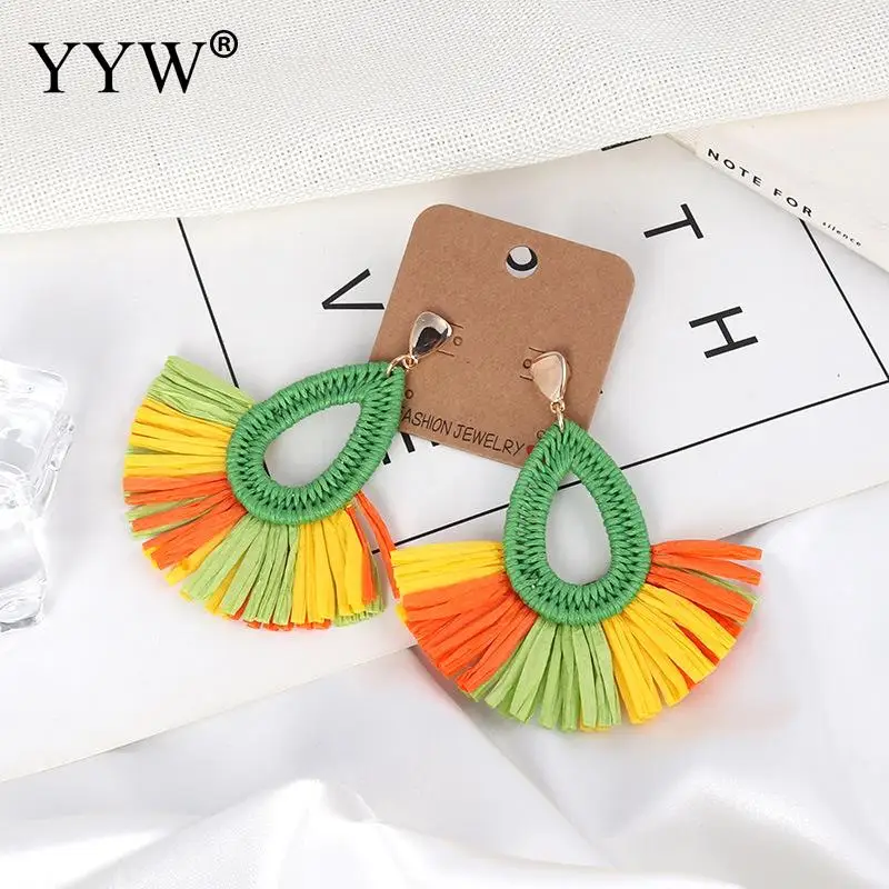 

Wax Rope Woven Earrings Drop-Shaped Sticky Raffia Earrings Fashion Trend Personalized Earrings For Female Daily Wear Or Matching