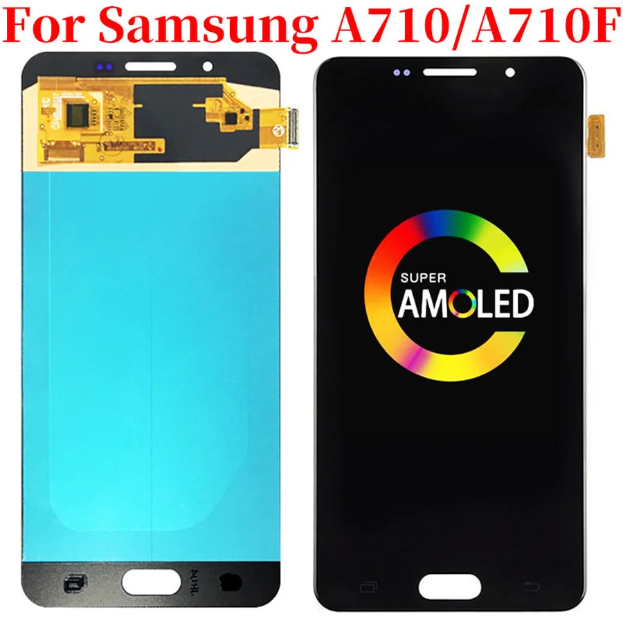 

ЖК-дисплей 5,5 дюйма Amoled для Samsung Galaxy A7 2016 A710 A710F/DS A710FD A710M A710M/DS A710Y/DS A7100, ЖК-дисплей с сенсорным экраном и дигитайзером