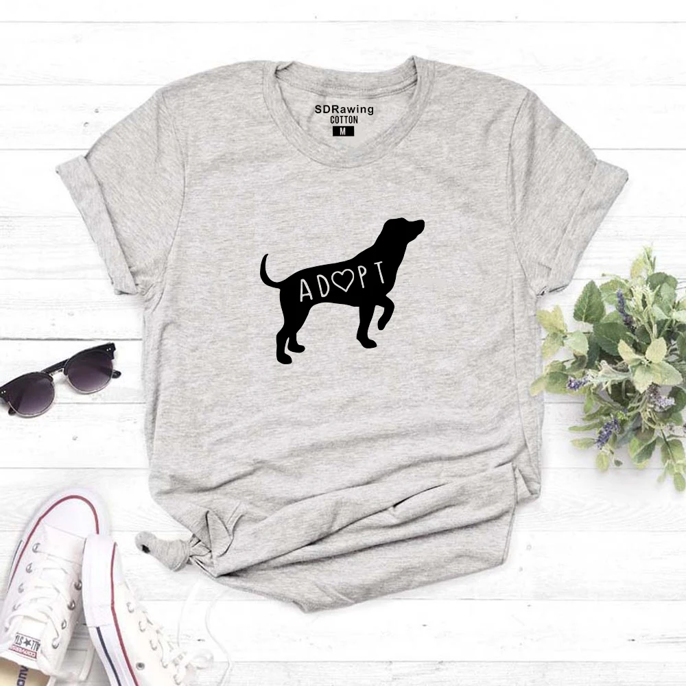 Футболка для усыновления собак футболка женщин девушек леди парней щенков