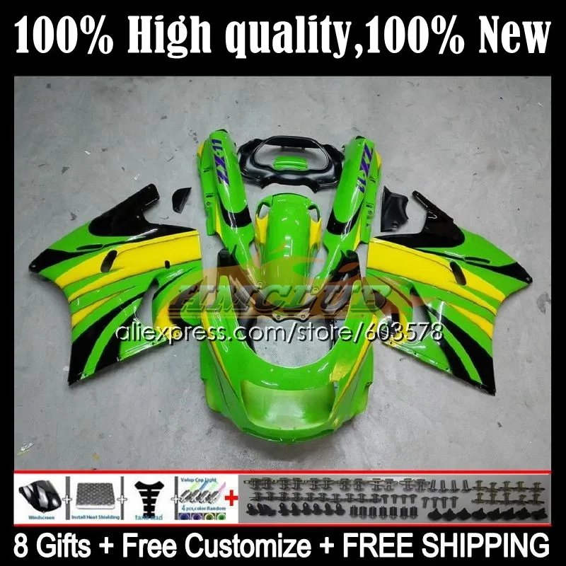 

Корпус для KAWASAKI NINJA ZX-11R ZX 11R ZX11 R 69CL.16 ZX-11 R ZZR1100 ZX11R 90 91 92 ZZR 1100 1990 1991 обтекатель зеленый черный