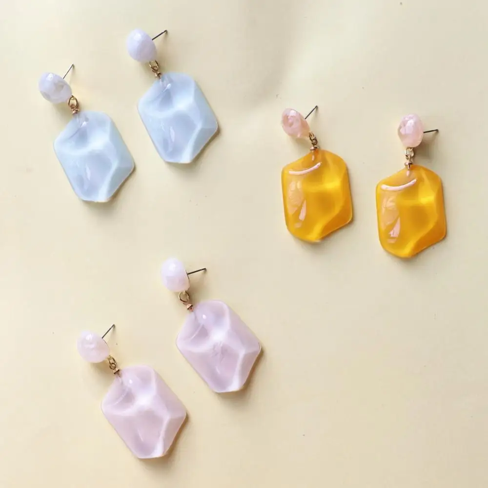 Красочные серьги подвески из смолы для девушек богемные модные геометрические