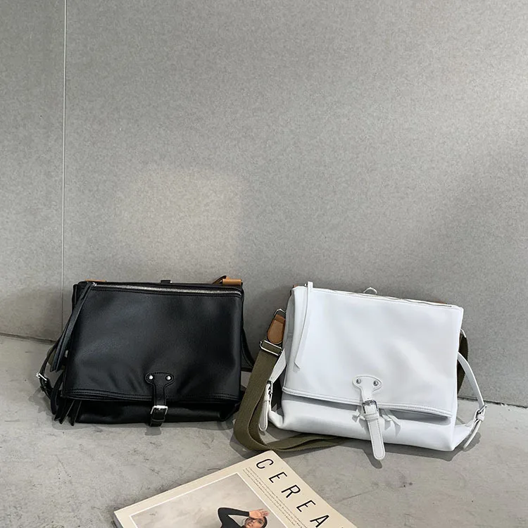 

Quality Cowhide Leather Crossbody Bag for Women 2020 New Fashion Solid Color One Shoulder Messenger Bag Big Capacity Travel Bags