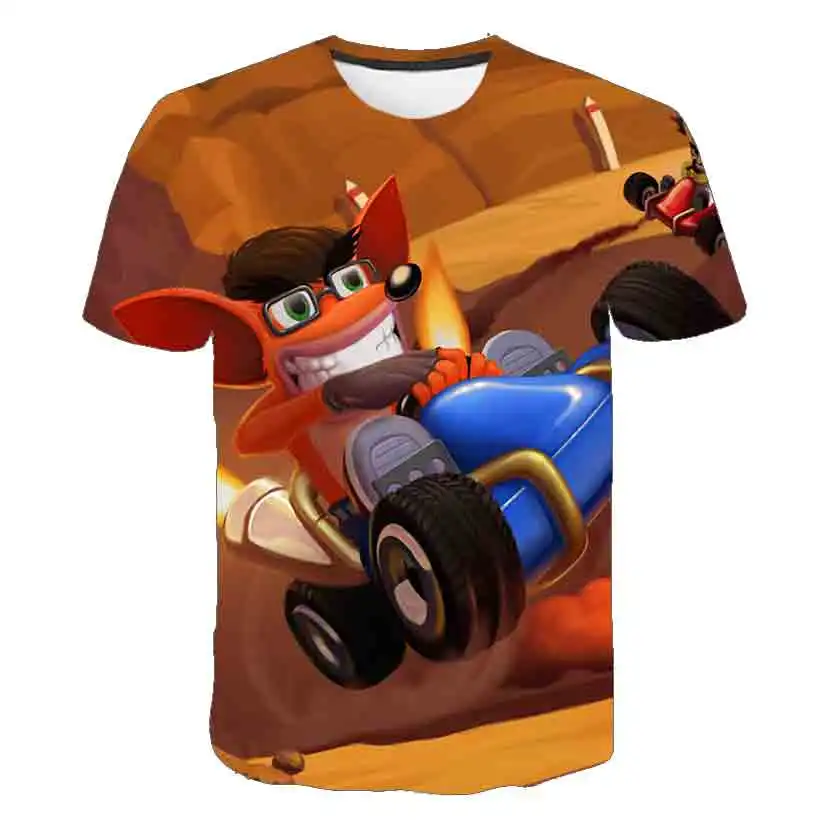 

Funny 3D Boys girls Crash Bandicoot T-Shirts kids Custom Short Sleeve T Shirts summer high quality funny Children's clothing top