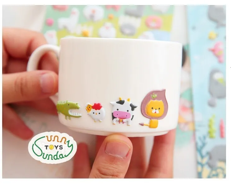 SST* 1 лист 'милый зоопарк' мультфильм наклейки детские игрушки 3D DIY Kawaii украшение дневника Скрапбукинг детский сад подарок канцелярские товары