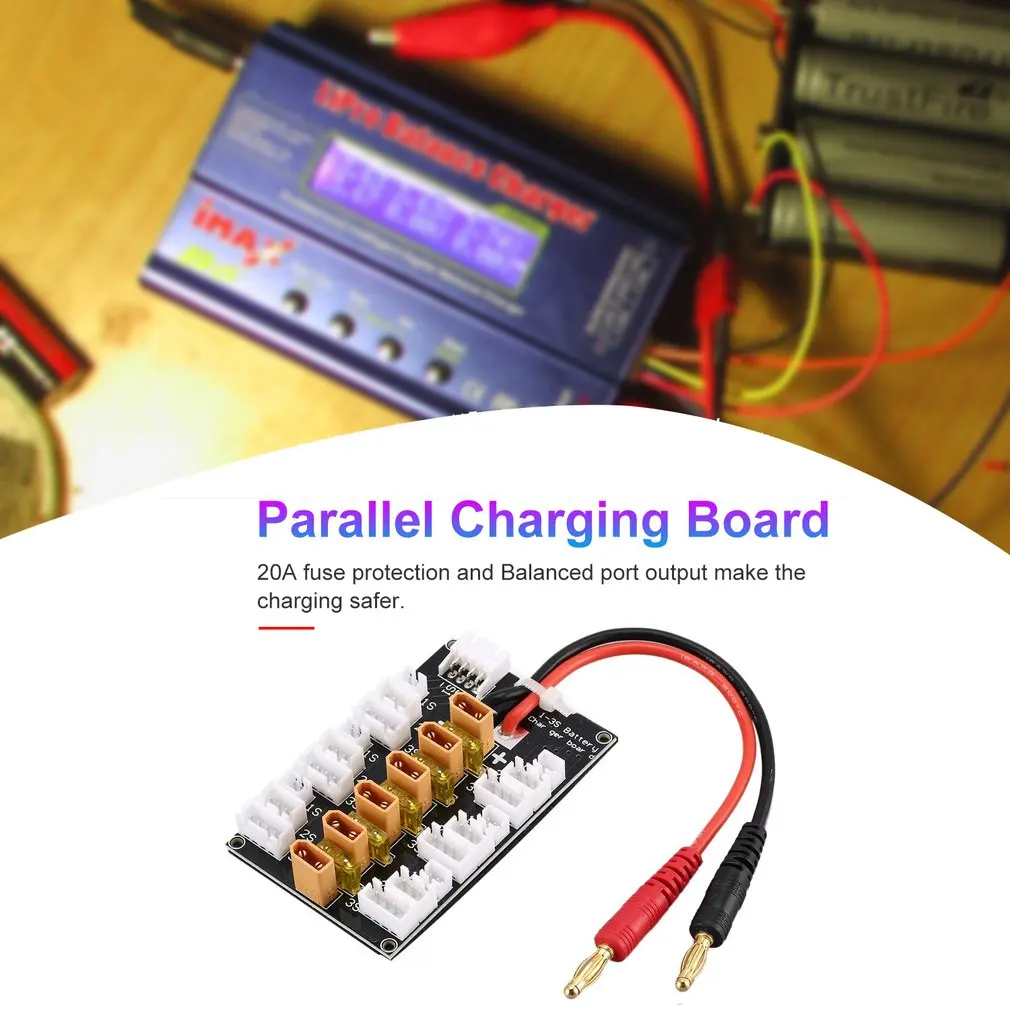 6 упаковок XT30 1S 2S 3S 20A подключение Lipo батарея параллельная зарядная плата для IMAX B6