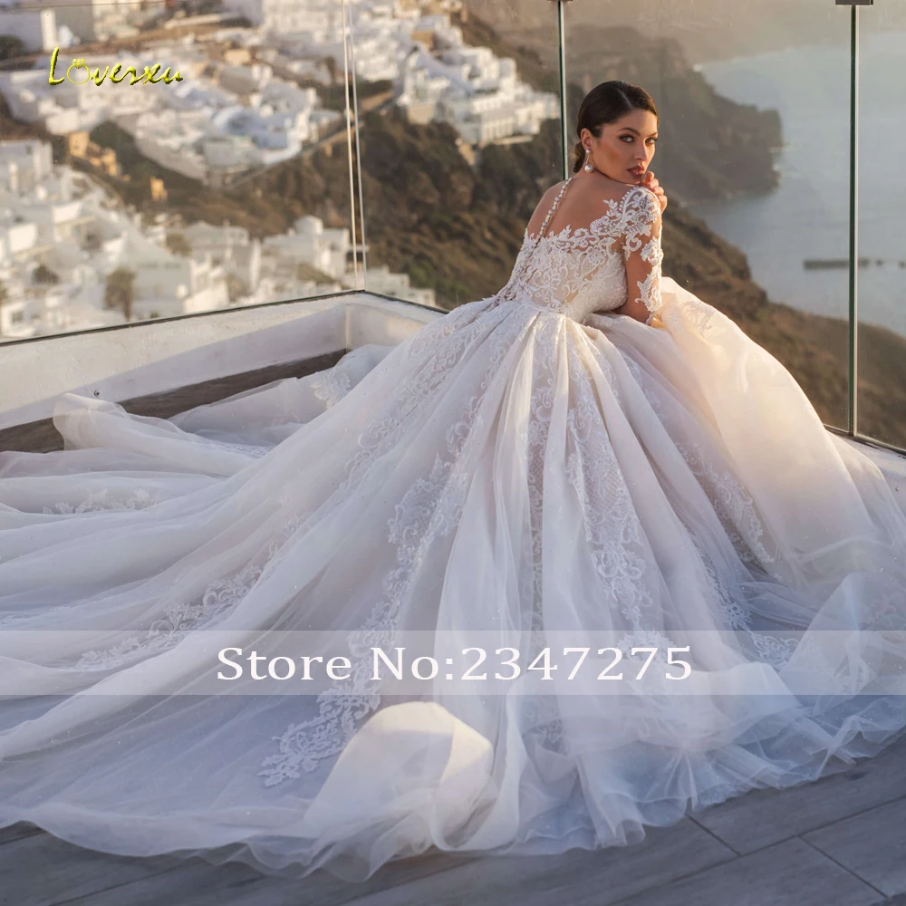 Loverxu Vestido De Noiva Сексуальное Милое кружевное свадебное платье принцессы 2021 с