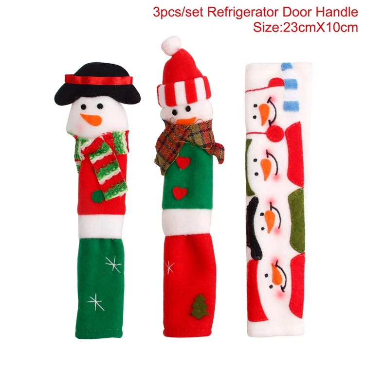 refrigerator 3pcs QIFU рождественские украшения для штор, рождественские украшения для дома, Navidad Natal, Санта Клаус, лось, подарки на год - Цвет: refrigerator 3pcs