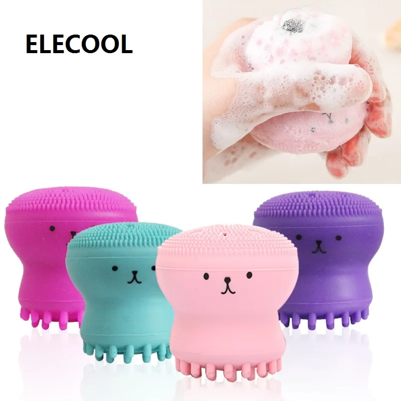 4 цвета форма осьминога силиконовая кисть для очистки дица очиститель пор