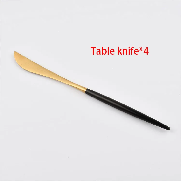 4pcs Горячая fourchettes couteaux cuilleres столовые приборы guarda cubiertos золотые столовые приборы вилка ложка нож обеденный подарочный набор нож вилка - Цвет: 4pcs