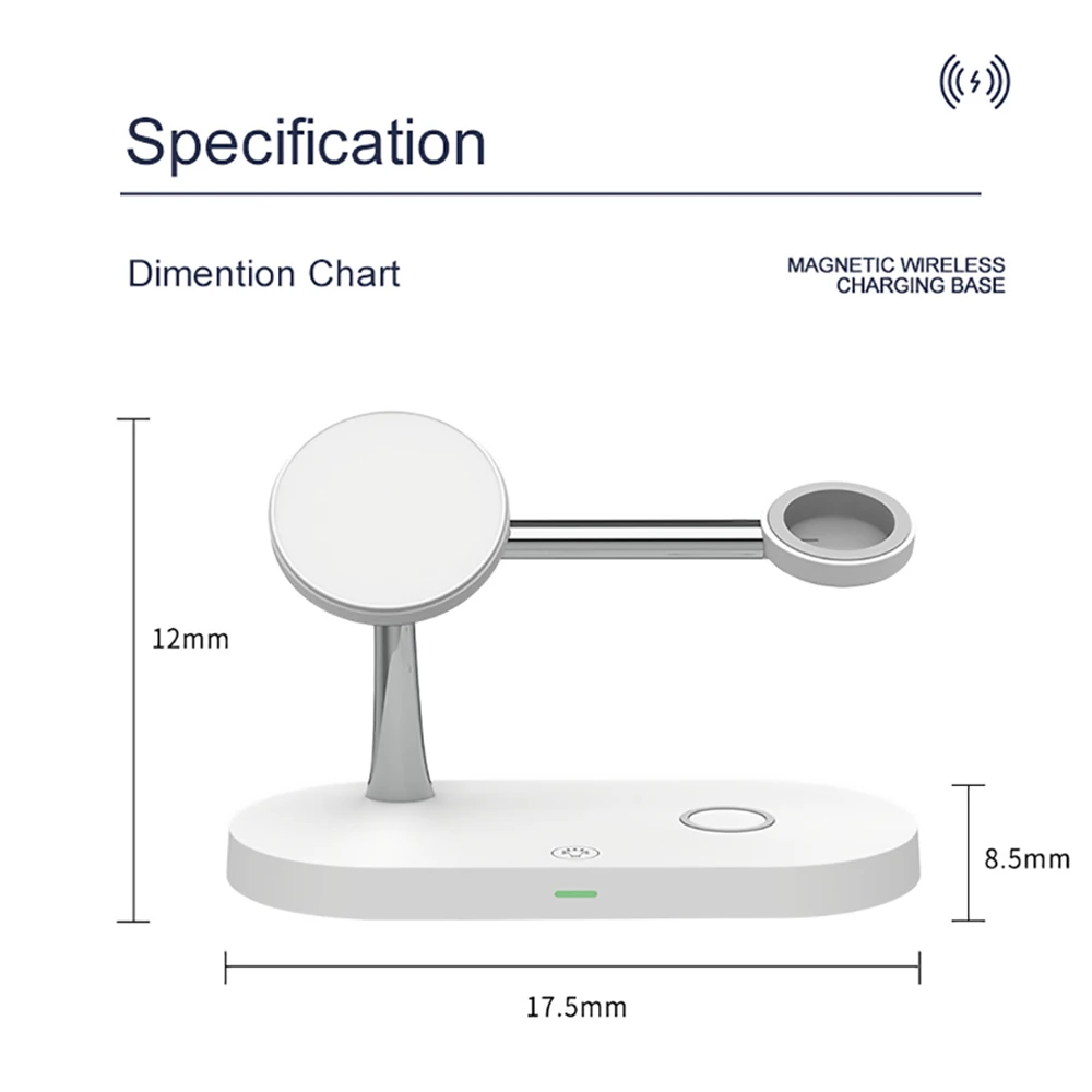 fivetech magnetic wireless chargers dock for iphone 13 13 pro 3 in 1 wireless charging stand for airpods 3 apple watch chagers free global shipping