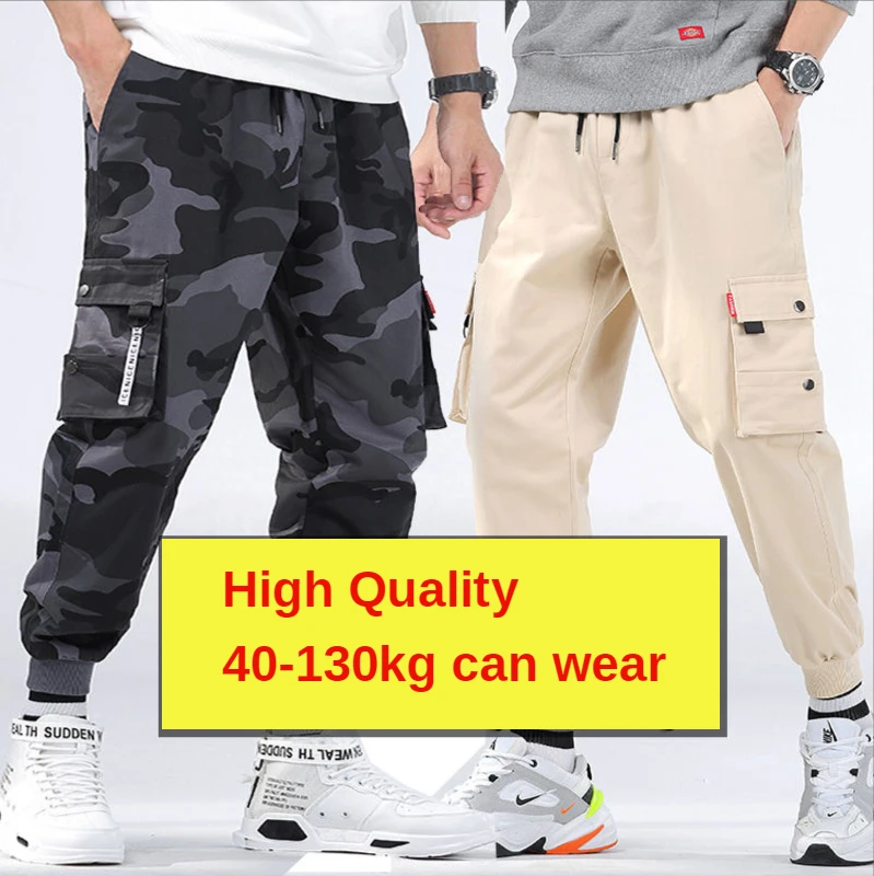 

M-8XL Plus Size Camouflage Cargo Pants Men Fall Capri-Pants Brand Korean Ankle Banded Pants Camo Pants Camouflage Street Fashion
