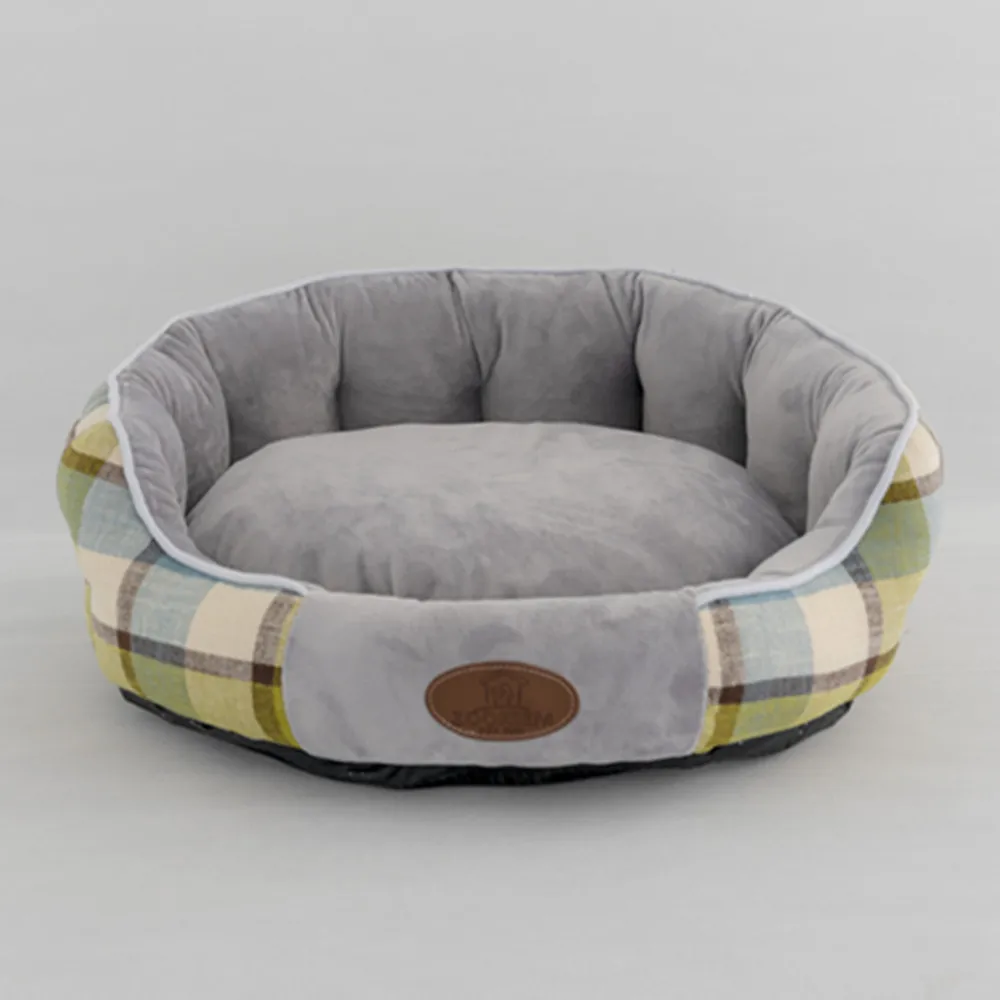 

Winter Warm Cross-border Pet Products Home Furnishing Fabric Plaid High Back Cat Nest Creative Pet Nest Removable and Washable
