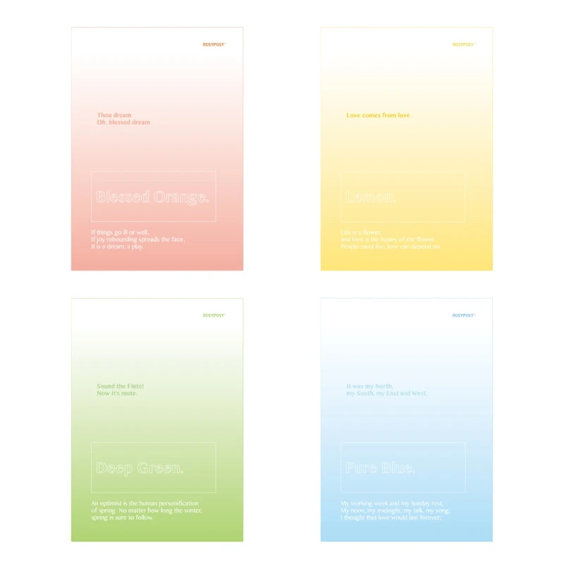 

RosyPosy Plastic Hardcover Notebooks Colorful Paper for Junior Middle Students