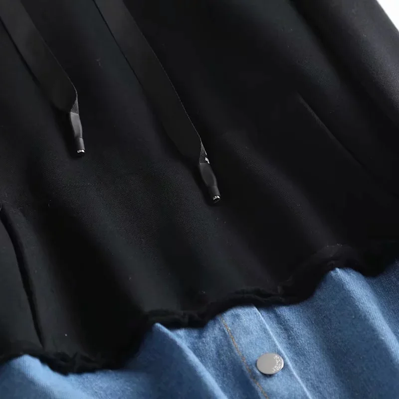 Свободные Лоскутные толстовки с капюшоном пуловеры для женщин свободный свитер