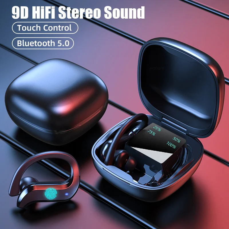 

TWS Bluetooth-совместимые наушники 5,0, басовые стереонаушники, беспроводные наушники-вкладыши, гарнитура для всех смартфонов, спортивные наушник...