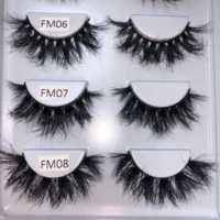 mikiwi fm05 15mm natural long 5d mink lashes with box messy wispy eyelashes