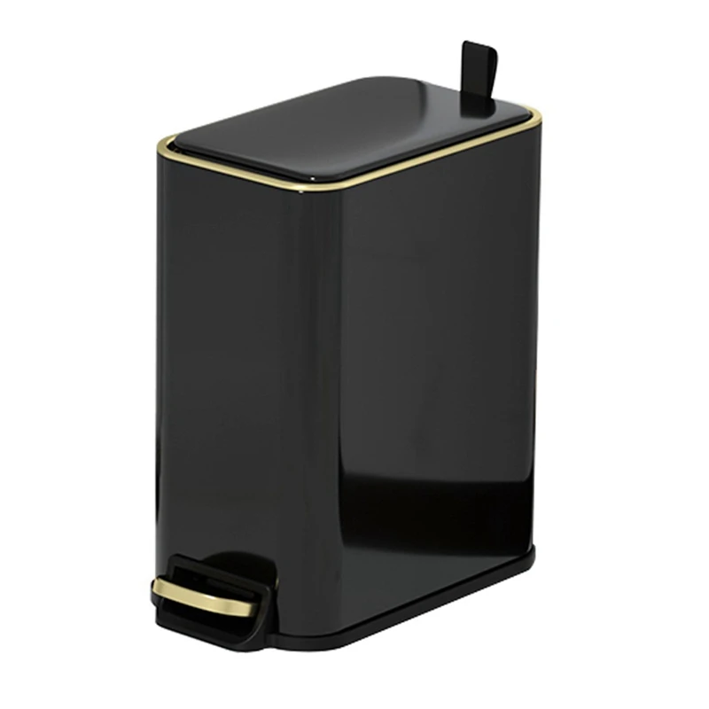 

Stainless Steel Pedal Trash Can Household Narrow Metal Garbage Bin with Lid for Bathroom Kitchen Living Room