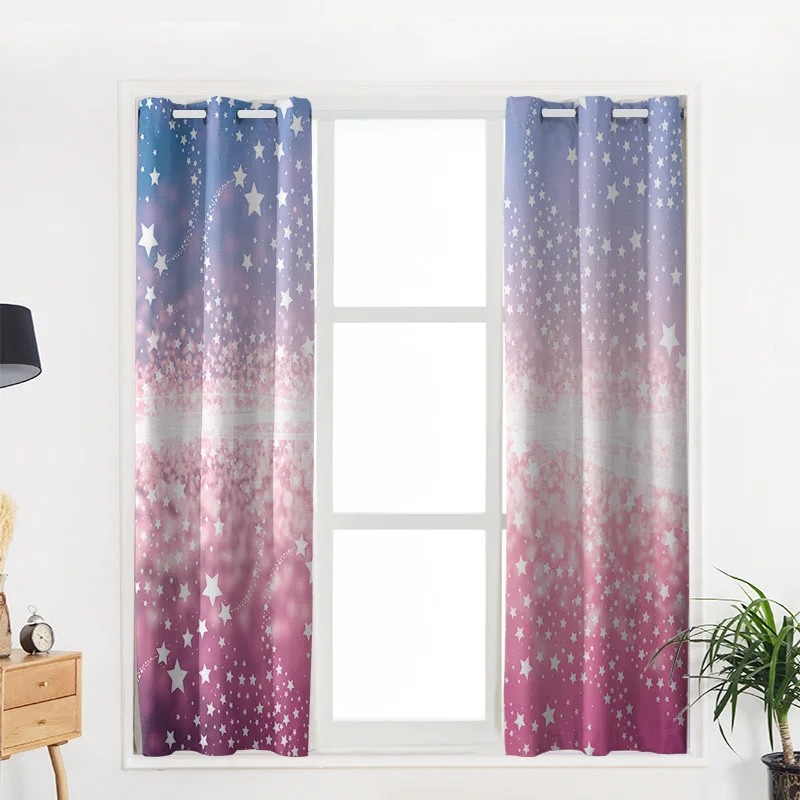 

Colorful Stars Printing Curtains Living Room Bedroom Curtain Necessary Home Decoration Kids Window Drapes