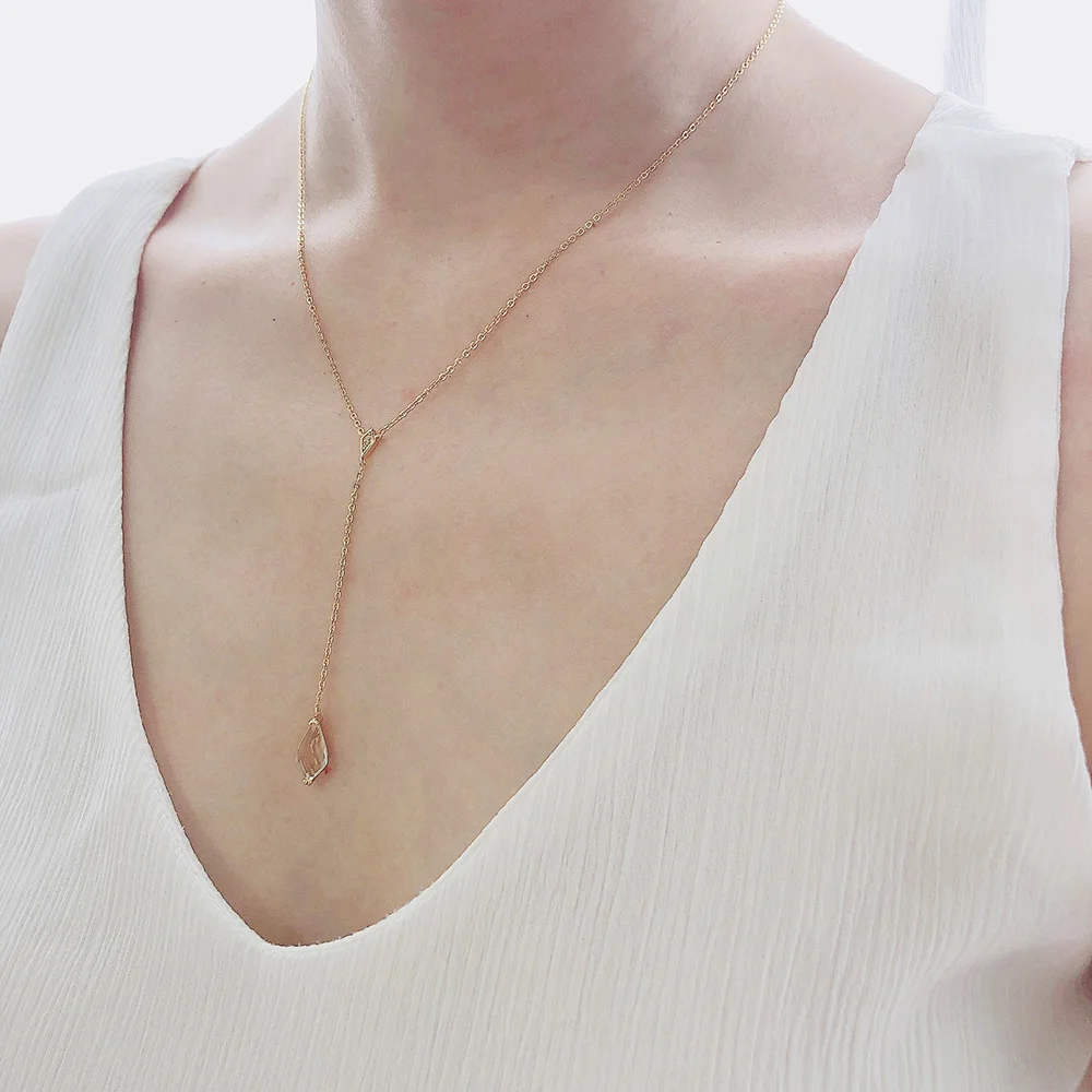 Женское Ожерелье из стерлингового серебра 925 пробы с белым кристаллом и