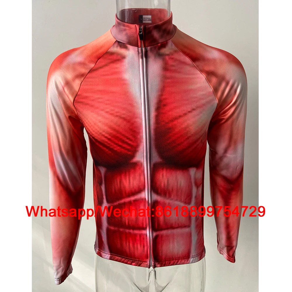 Мужская зимняя флисовая куртка с длинным рукавом muscle team велосипедная одежда maillot