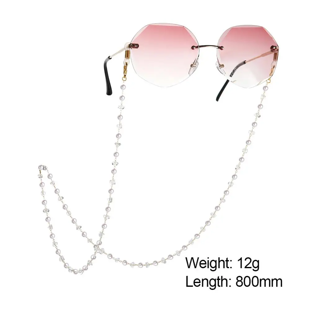 Teamer Жемчужные ремешки с кристаллами и бусинами цепочка для очков женщин