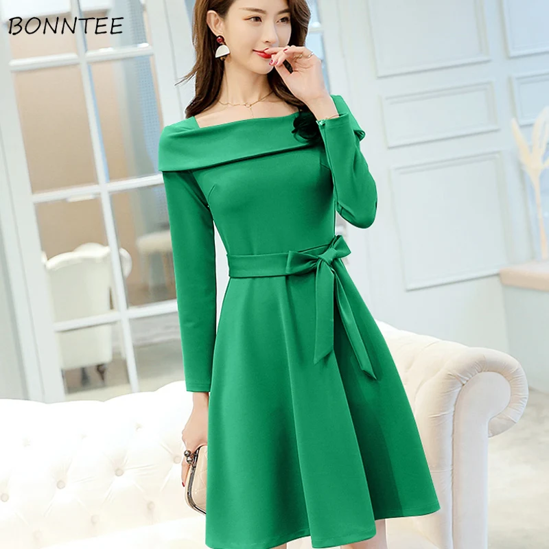 Женское платье 2020 одежда в Корейском стиле весенние платья с длинным рукавом