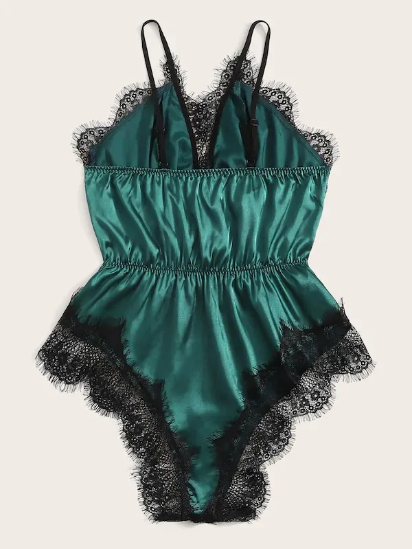 

Lace satin pajama summer new European version sexy V-neck sling home ladies lingerie love pajamas