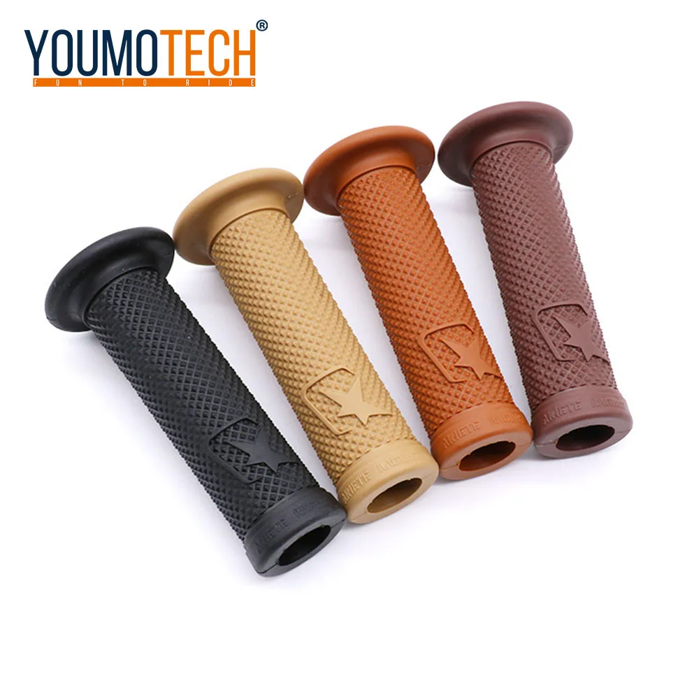 Мотоциклетные темно коричневые Ретро резиновые ручки подходят для 7/8