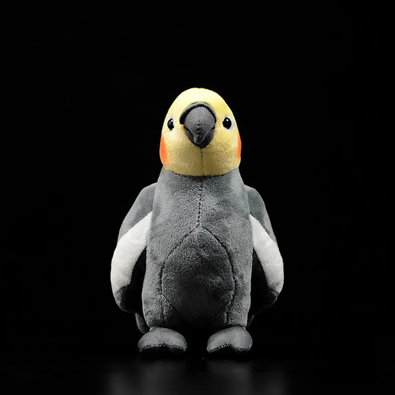 Серые плюшевые игрушки Cockatiel 18 см очень мягкие и реалистичные попугаи набивные