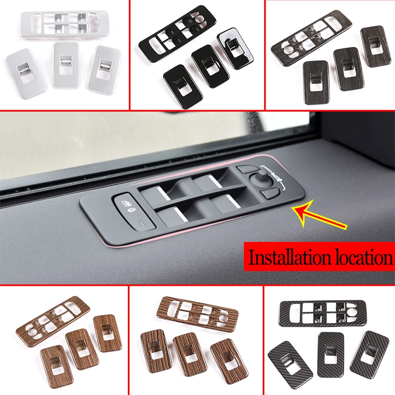 

7 Colors Car Interior Window Glass Lift Switch Sequins Frame Trim Stickers ABS Plastic For Land Rover Discovery Sport 2015-2019
