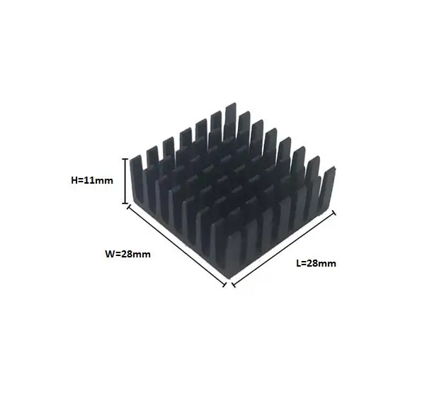 Радиатор 28x28x11 мм маленький серебристый/черный радиатор алюминиевый кулер 100