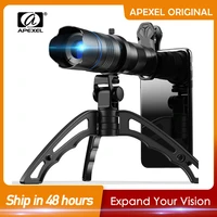 apexel hd metal 20 40x zoom telescope telephoto lens monocular phone camera lens mini tripod for samsung iphone all smartphones