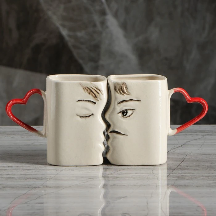 Набор кружек &quotПоцелуйчик&quot 2 предмета 0.15 л 4188788 | Дом и сад