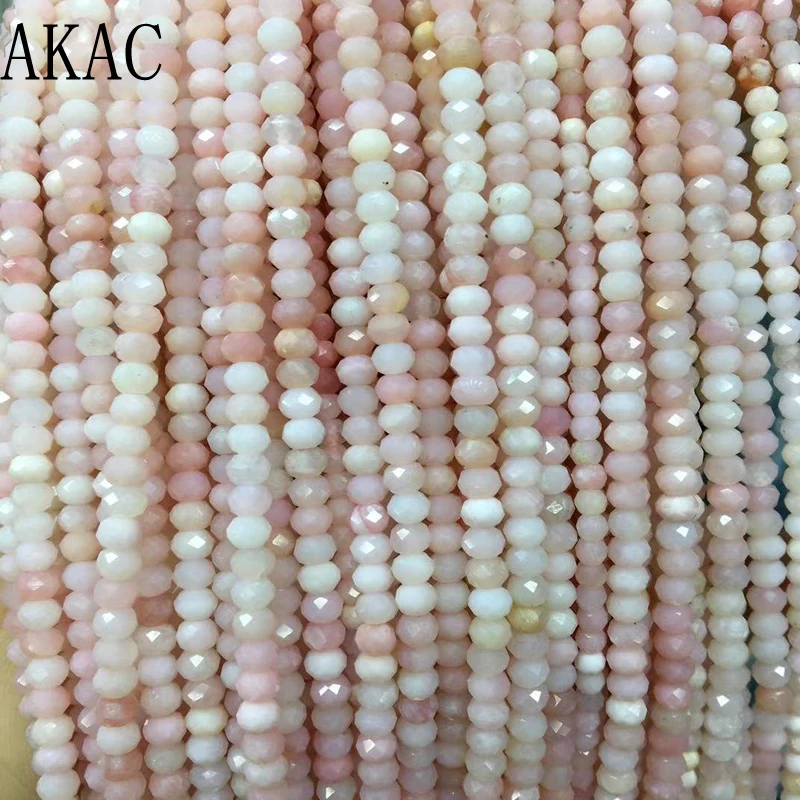 

Approx2-3*3-4mm 100% Natural pink opal faceted rondelle loose beads for diy making design