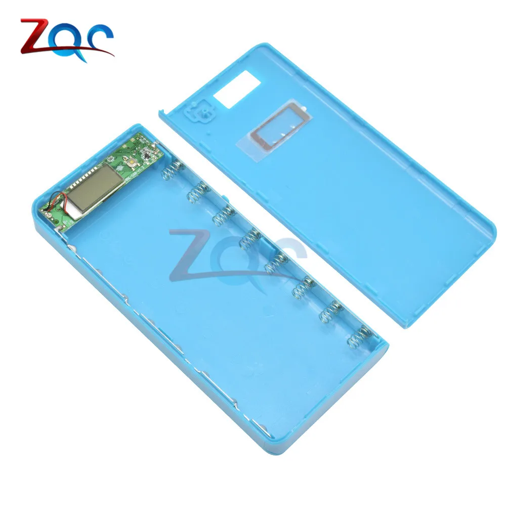 DIY Dual USB 5V 2.1A/5В 1A 18650 Батарея Мощность банк Зарядное устройство чехол 8 шт. 18650 Батарея держатель ЖК-дисплей индикатор Dual Micro USB Вход