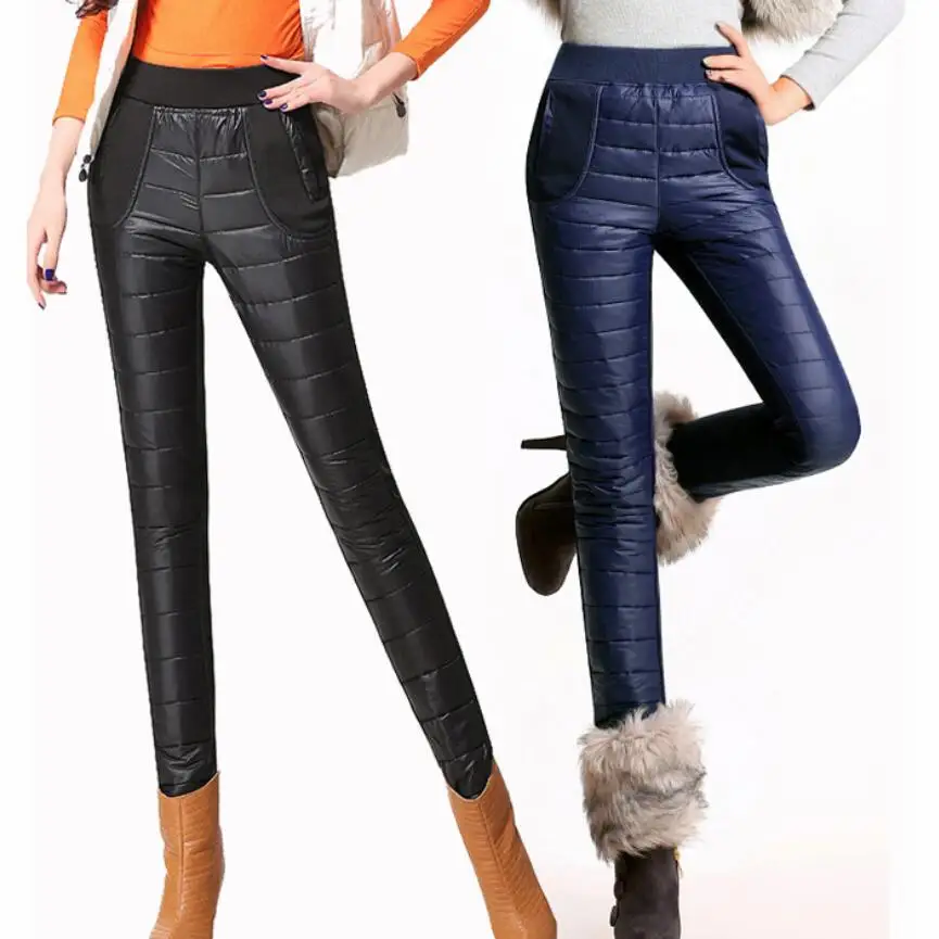 

Skiing Climbing Pants Women Winter Double-sided Down Cotton Trousers Thicker High-waist Windproof Warm Winter Trousers