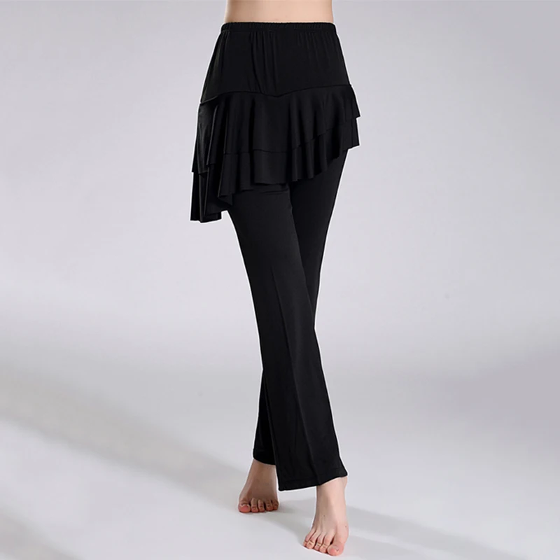 Women Latin Dance Skirt Pants L-4XL Plus Size Yoga Fitness Divided 4 Style Square Belly Clothing | Тематическая одежда и