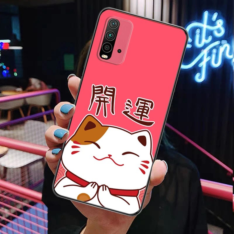 

Chinese Cat Color Blessings Painting Phone Case Redmi 9 9 Pro 9T 9A 9C Redmi Note 9 9S Pro Max Soft Smartphone Coque