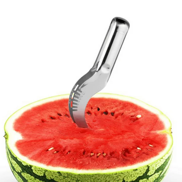 Stainless Steel Watermelon Slicer Fruit Knife Cutter And Ice Cream Ballers Melon Scoop Double Size Spoon Set Kitchen Tools | Дом и сад