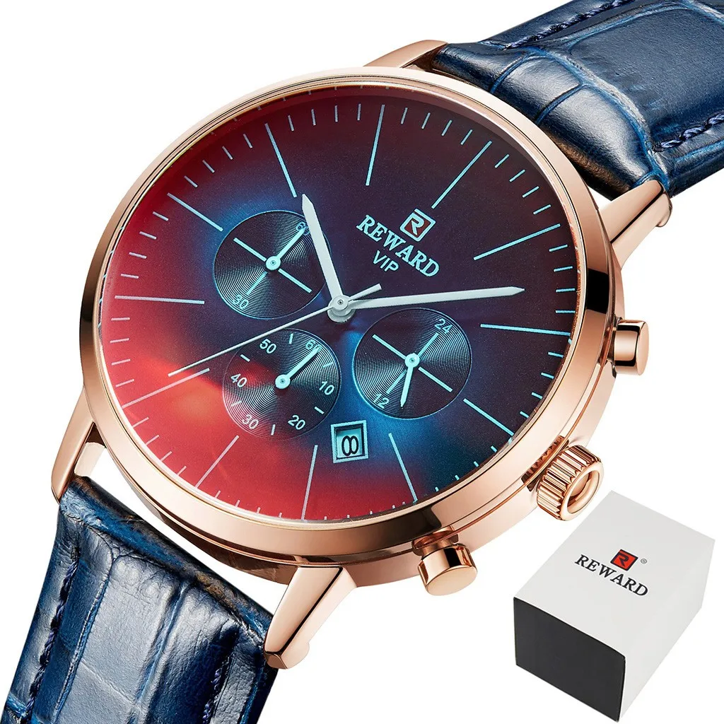 

Sleek Minimalist mens watch Calendar Watch leather Belt men quartz wristwatches simple dial calendar belt men's watch with box