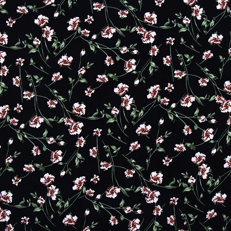 

New Zuoji Linen Printed Chiffon Fabric Single-layer Impermeable Printed Fabric DIY Top Dress Fabric