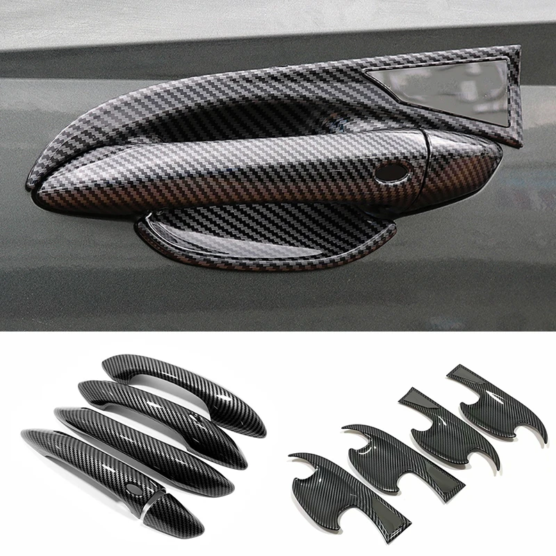 

For Hyundai Tucson 2021 2022 ABS Carbon Exterior Handle Frame Trim Car Door Handle Bowl Styling cover Decoration Accessories