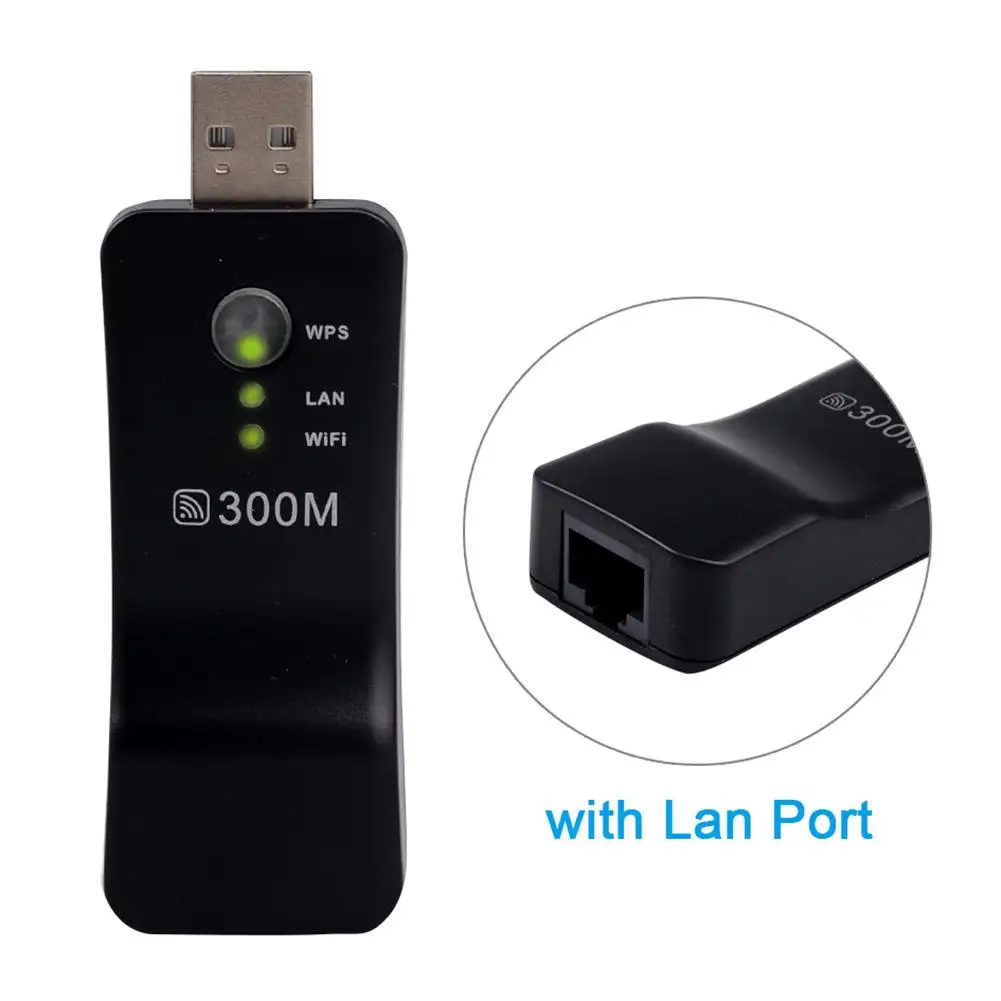 300Mpbs USB беспроводной WiFi Смарт ТВ сетевой адаптер Универсальный HDTV RJ45 Lan порт