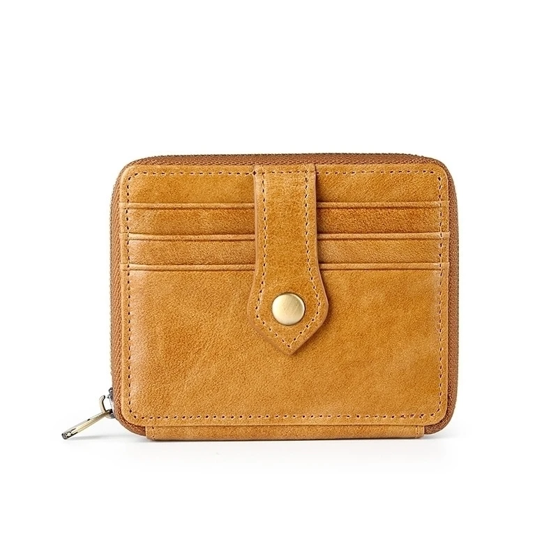 Верхний слой из воловьей кожи Rfid Противоугонный Кошелек для монет кожа Маленький