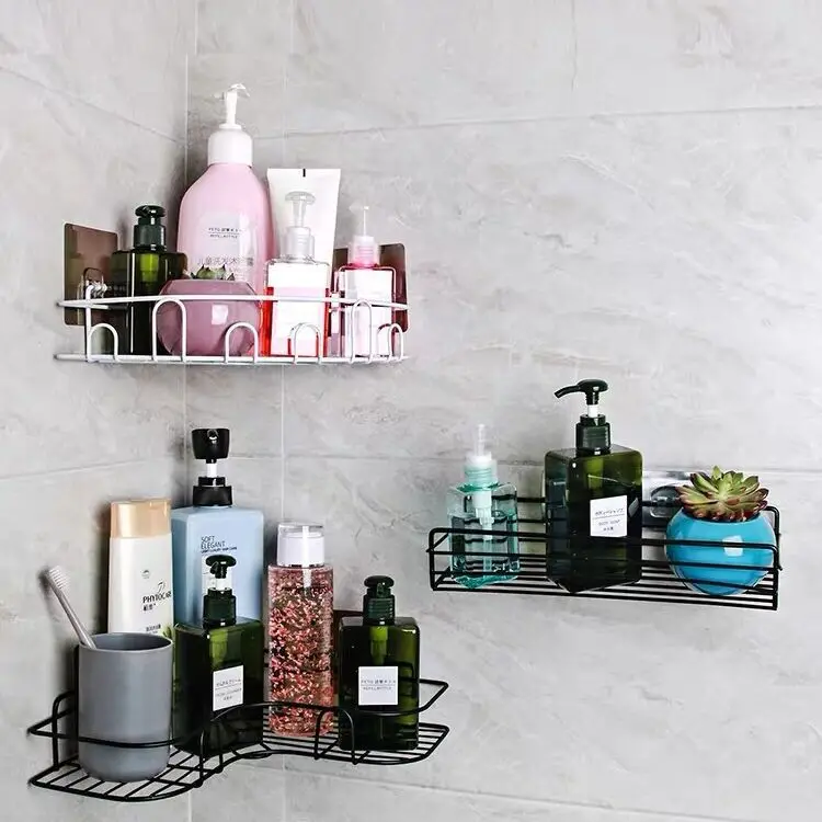 

Bathroom kitchen rack non perforated corner bathroom toiletries iron storage rack triangular storage rack