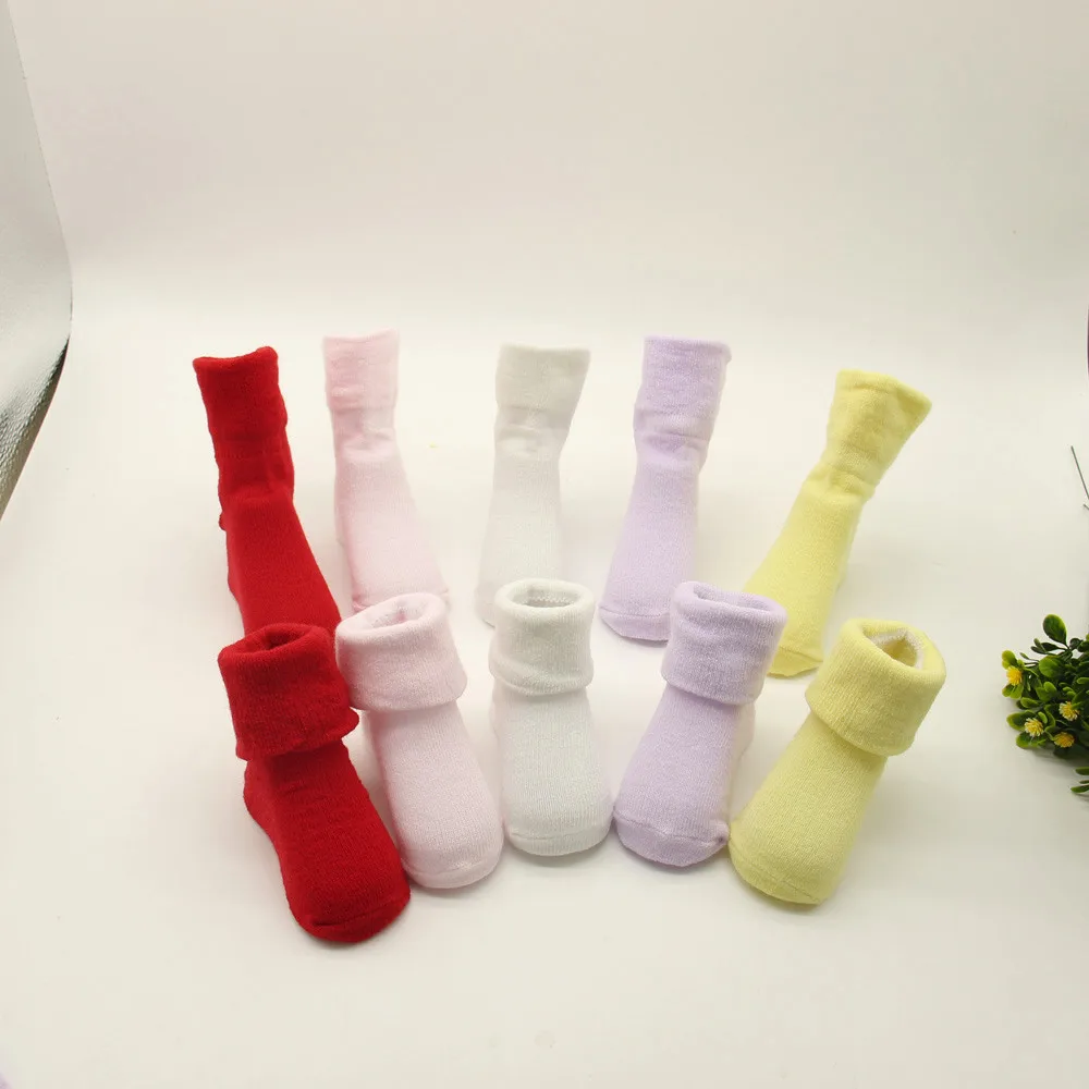 Милые Мультяшные носки для маленьких девочек Удобные однотонные милые хлопковые