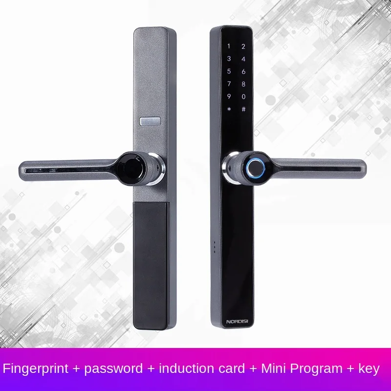 

Aluminum door fingerprint lock password smart lock waterproof rain-proof narrow border push and pull door