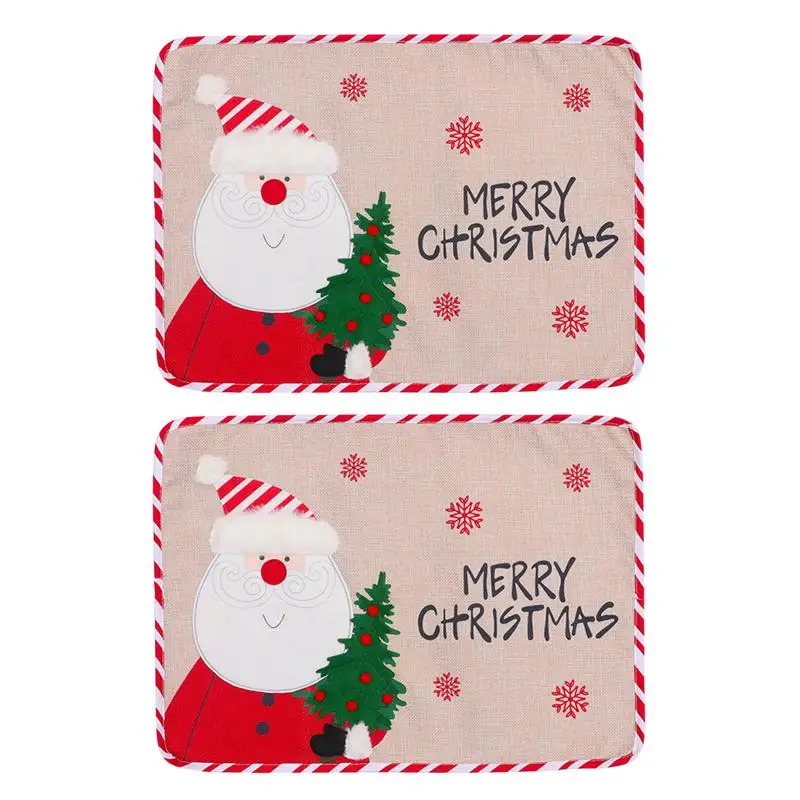 

2pcs Christmas Table Cloth Dinner Table Decoration Table Mat Restaurant Decor